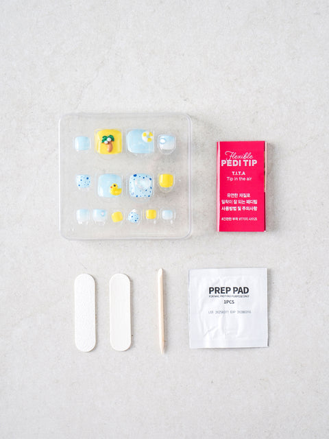 [✈️KOREA] Daiso - Tita Press Pedi Tips 14pcs Blue
