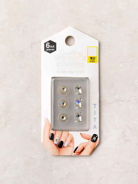 [✈️KOREA] Daiso - Big Parts Nail Stickers 6pcs