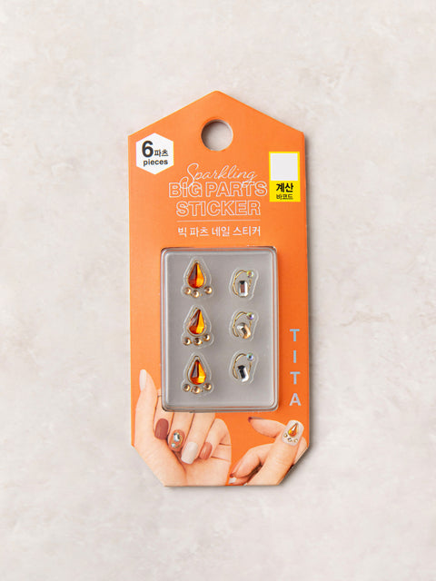 [✈️KOREA] Daiso - Big Parts Nail Stickers 6pcs