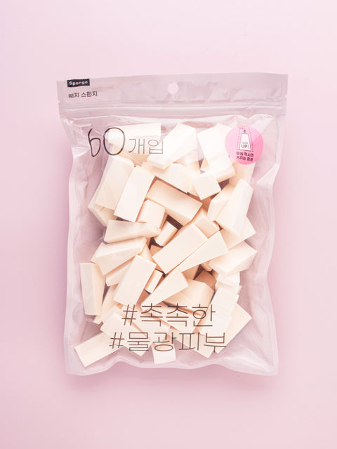 [✈️KOREA] Daiso - PU Triangle Puff Set (60P)