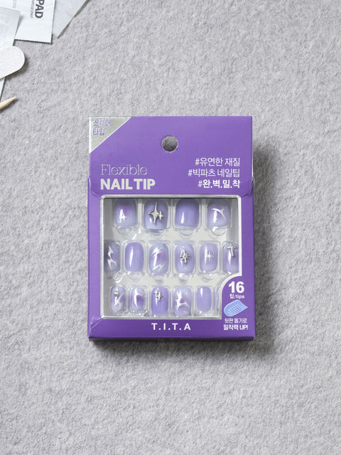 [✈️KOREA] Daiso - 25SS Tita Press Square Nail Tips #1