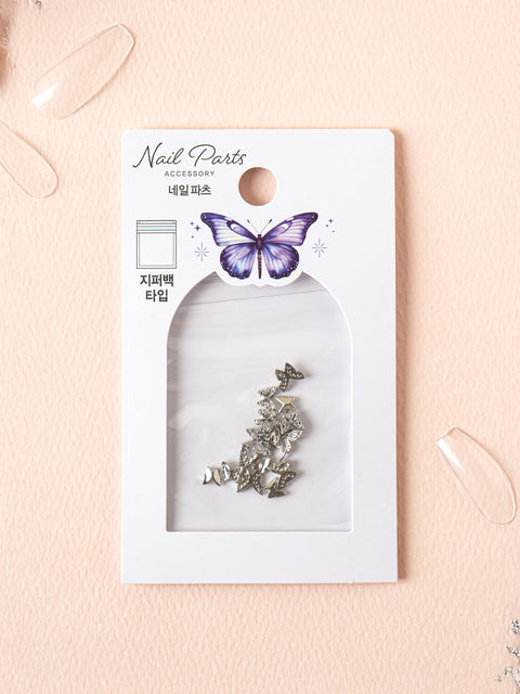 [✈️KOREA] Daiso - Silver Butterfly Nail Parts, 15 pieces