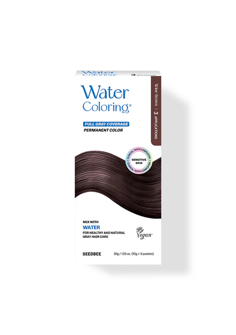 SeedBee - Hair Water Coloring for full gray coverage, 4 Colors (Medium Brown, Dark Brown, Natural Black, Wine Brown)