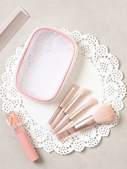[✈️KOREA] Daiso - Mesh Pouch & Makeup Brush 4-Piece Set
