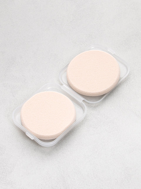 [✈️KOREA] Daiso - Round Puff 2pcs (Includes Portable Case)