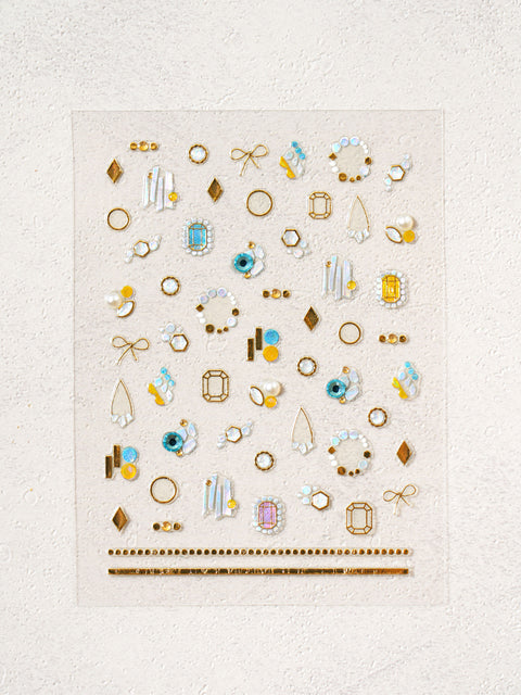 [✈️KOREA] Daiso - Stone Gold & Silver Foil Nail Stickers