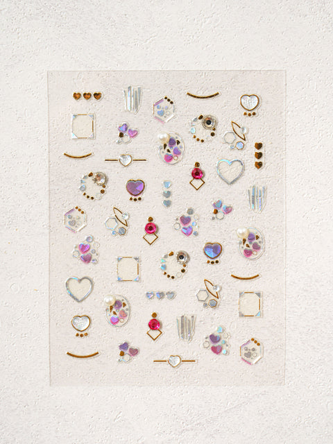 [✈️KOREA] Daiso - Stone Gold & Silver Foil Nail Stickers