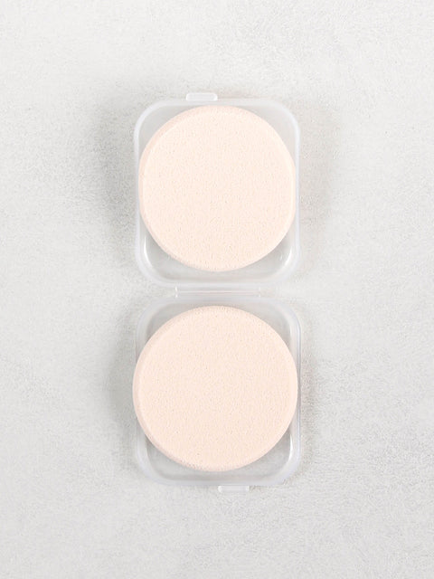 [✈️KOREA] Daiso - Round Puff 2pcs (Includes Portable Case)