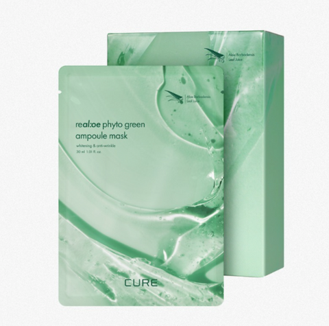 [✈️KOREA] [Kim Jung Moon Aloe] Cure Re:aloe Phyto Green Ampoule Mask_30ML*10 Sheets