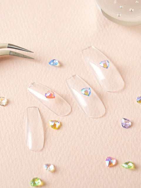 [✈️KOREA] Daiso - Rainbow Heart Nail Parts