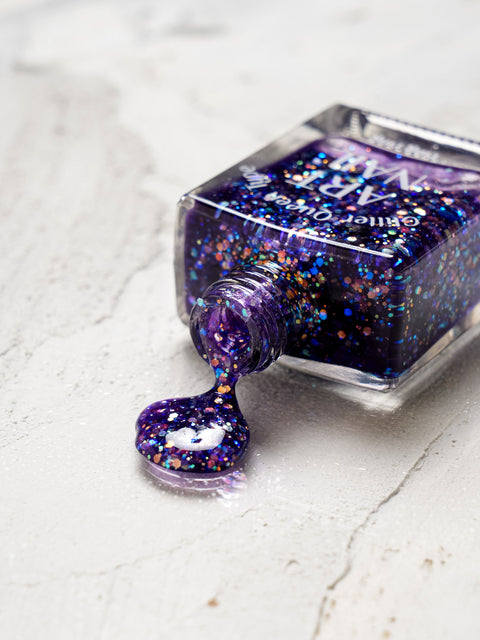 [✈️KOREA] Daiso - Ring Ring Art Nail 13 ml Glitter Queen Navy