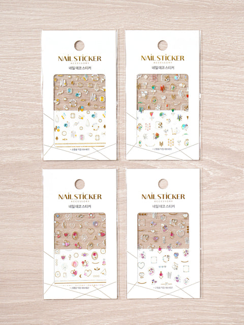 [✈️KOREA] Daiso - Stone Gold & Silver Foil Nail Stickers