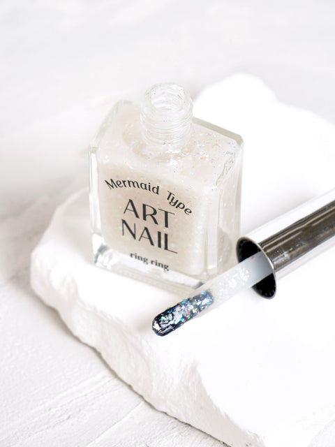 [✈️KOREA] Daiso - Ring Ring Art Nail 13 ml Mermaid White