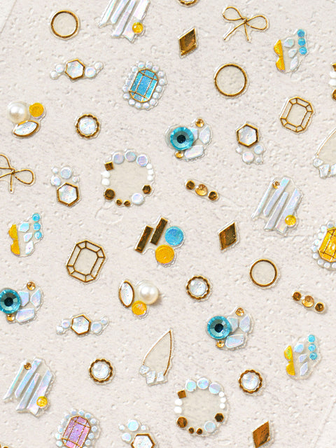 [✈️KOREA] Daiso - Stone Gold & Silver Foil Nail Stickers