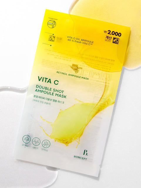 [✈️KOREA] Daiso - Boncept Vita-C Double Shot Ampoule Mask 1 sheet 34.5 g