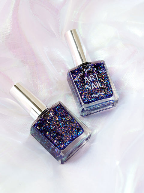 [✈️KOREA] Daiso - Ring Ring Art Nail 13 ml Glitter Queen Navy