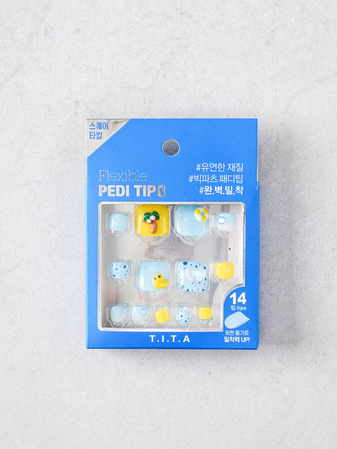 [✈️KOREA] Daiso - Titapress Pedi Tips 14pcs Blue