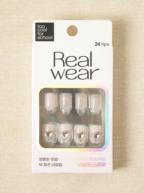 [✈️KOREA] Daiso - Too Cool For School Real Wear Nail Tip Round Square Pristine