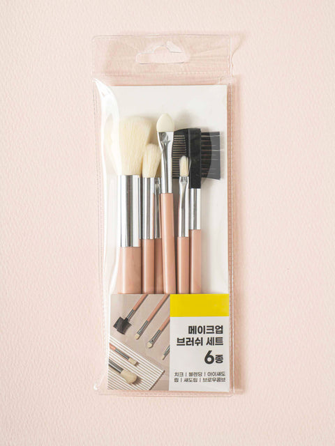 [✈️KOREA] Daiso - 6 Piece Makeup Brush Set