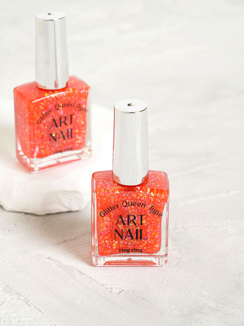 [✈️KOREA] Daiso - Ring Ring Art Nail 13 ml Glitter Queen Red