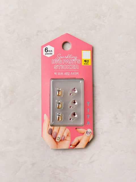 [✈️KOREA] Daiso - Big Parts Nail Stickers 6pcs