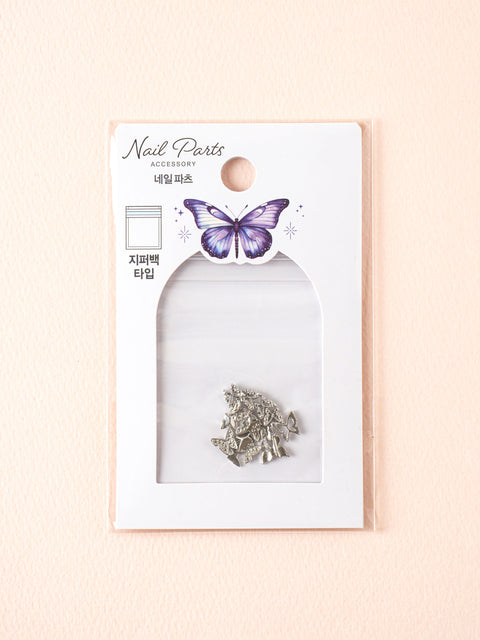 [✈️KOREA] Daiso - Silver Butterfly Nail Parts, 15 pieces