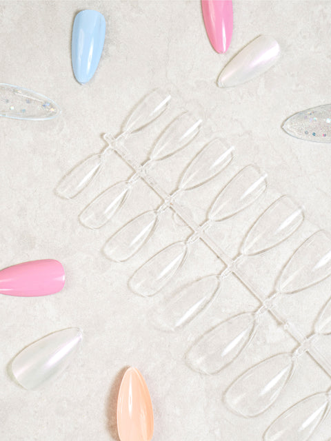 [✈️KOREA] Daiso - Almond Clear Nail Tips, 72 Pieces