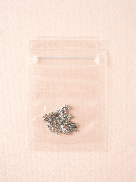 [✈️KOREA] Daiso - Silver Butterfly Nail Parts, 15 pieces