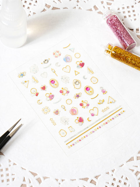 [✈️KOREA] Daiso - Stone Gold & Silver Foil Nail Stickers