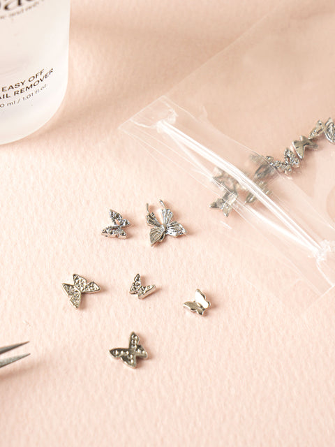 [✈️KOREA] Daiso - Silver Butterfly Nail Parts, 15 pieces