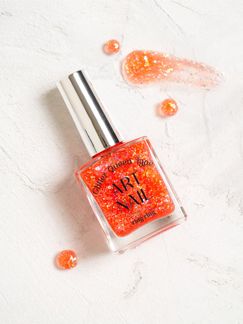 [✈️KOREA] Daiso - Ring Ring Art Nail 13 ml Glitter Queen Red