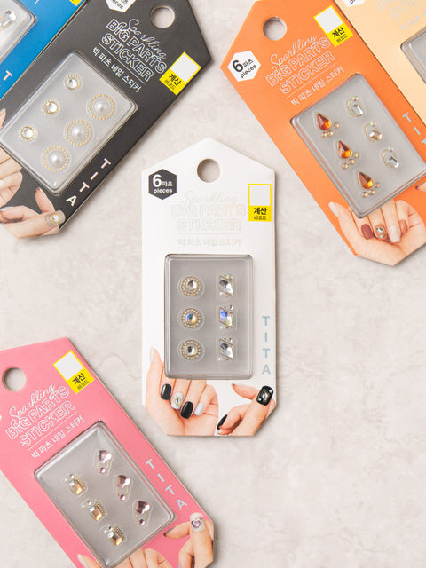 [✈️KOREA] Daiso - Big Parts Nail Stickers 6pcs