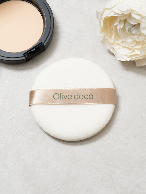 [✈️KOREA] Daiso - Olive Deco Round Caron Puff 90mm