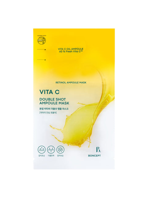 [✈️KOREA] Daiso - Boncept Vita-C Double Shot Ampoule Mask 1 sheet 34.5 g