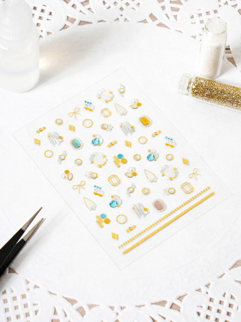 [✈️KOREA] Daiso - Stone Gold & Silver Foil Nail Stickers