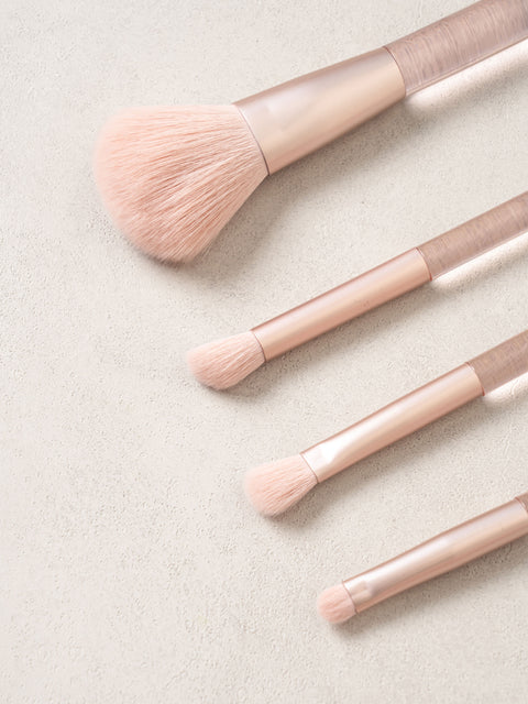 [✈️KOREA] Daiso - Mesh Pouch & Makeup Brush 4-Piece Set